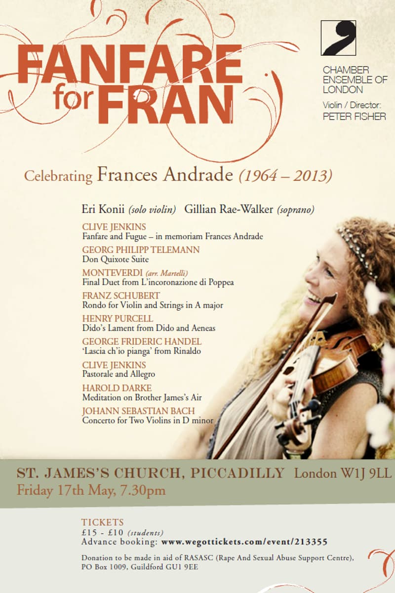 Monteverdi, Georg Philipp Telemann, Peter Fisher, Henry Purcell, Franz Schubert - at St. James's Church, Piccadilly - London - May 17, 2013