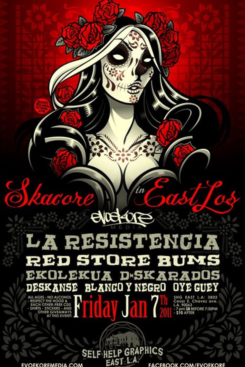 Oye Guey, D-Skarados, Blanco Y Negro, Red Store Bums, La Resistencia - at SHG East L.A. / Self Help Graphics East L.A. - East Los Angeles, CA - Jan 7, 2011