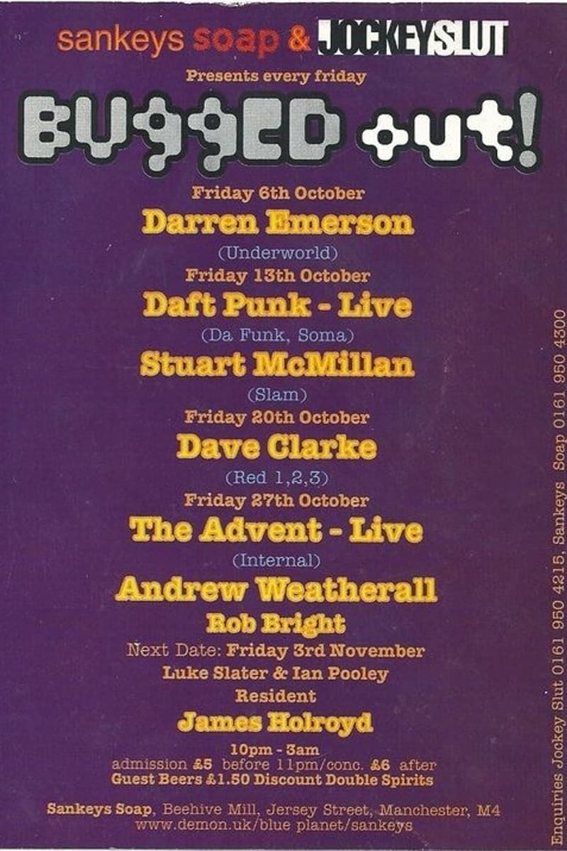 The Advent, Andrew Weatherall, Stuart McMillan, Darren Emerson, Dave Clarke - at Sankeys Soap - Manchester - Oct 6, 1995