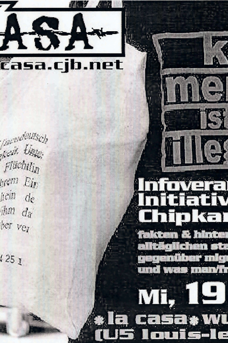 Infoveranstaltung der Initiative gegen das Chipkartensystem - at La Casa - Berlin - Dec 19, 2001