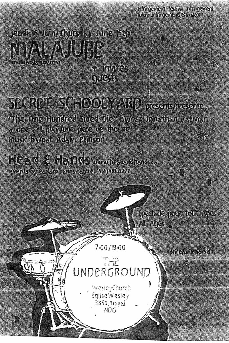 Secret Schoolyard, Malajube, Head & Hands - at The Underground at Wesley Church / Église Wesley - Montreal, QC - Jun 16, 2005