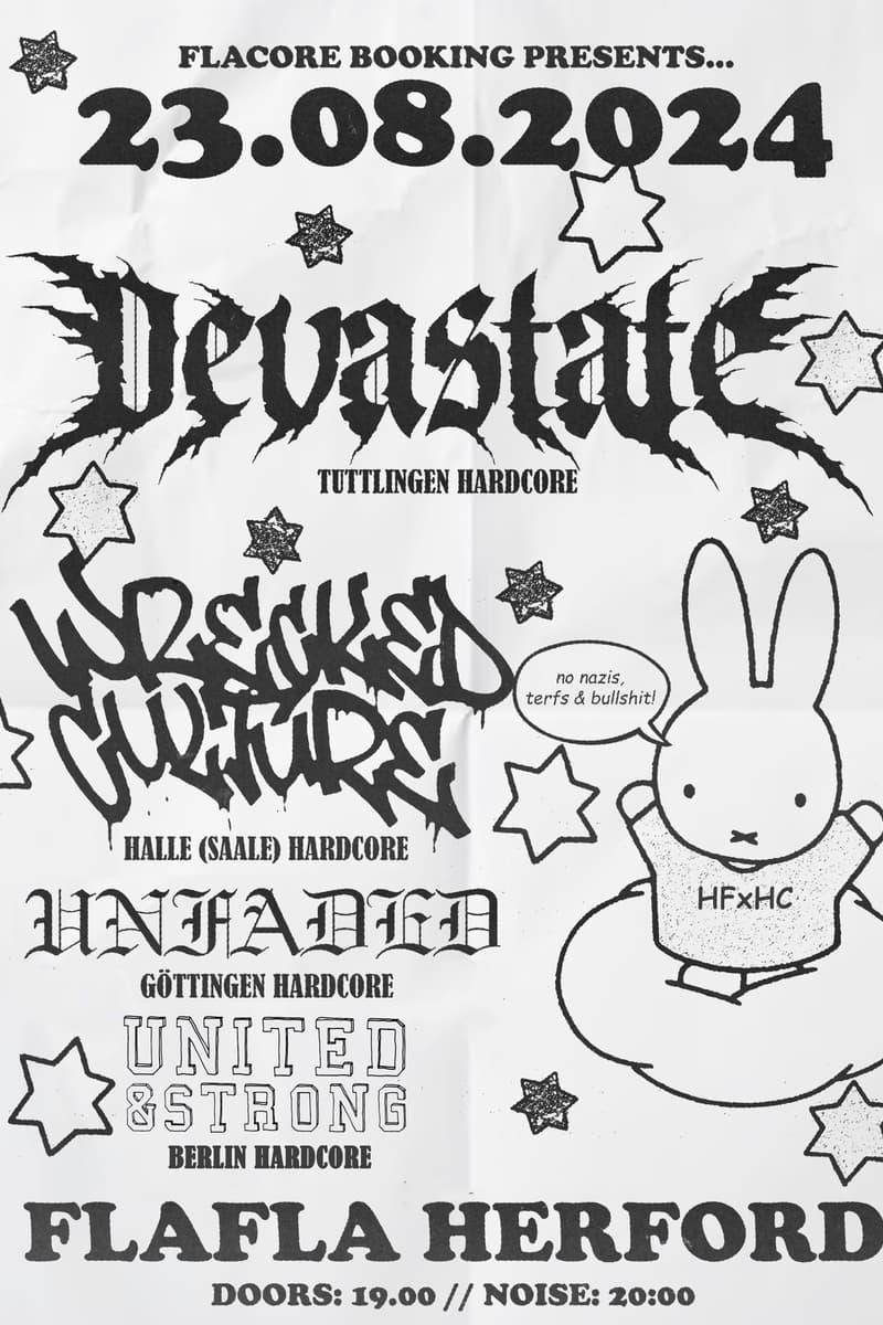 Wrecked Culture, Devastate, United & Strong, Unfaded - at Flafla Herford - Herford - Aug 23, 2024