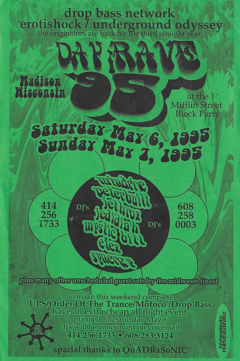 Peterbuilt, Jedidiah, Jethrox, Synergy, Etex - at Mifflin Street Block Party - Madison, WI - May 6, 1995