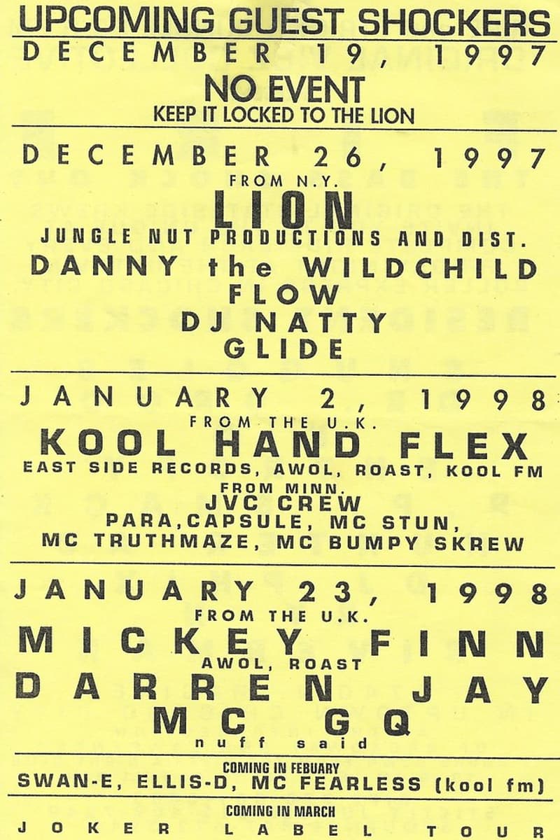 Ellis-D, Swan-E, Flow, DJ Natty, Danny The Wildchild