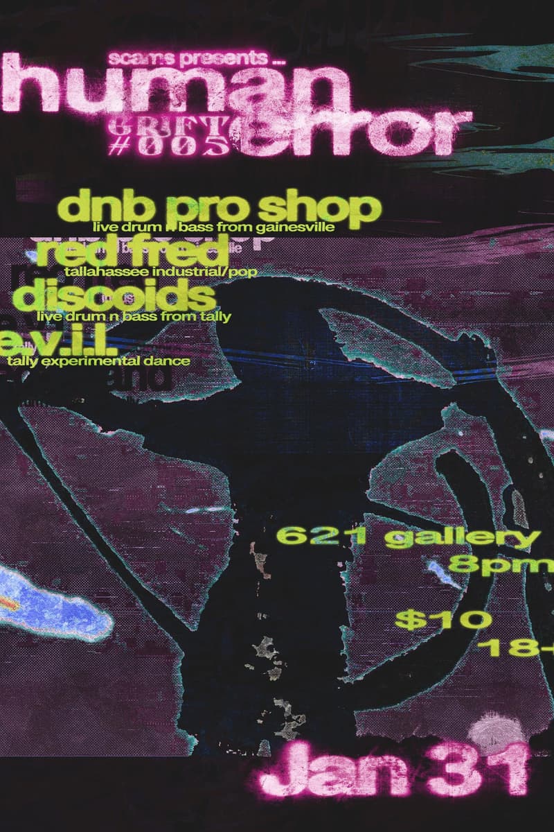discoids, e.v.i.l., red fred, dnb pro shop - at 621 gallery - Tallahassee, FL - Jan 31, 2025