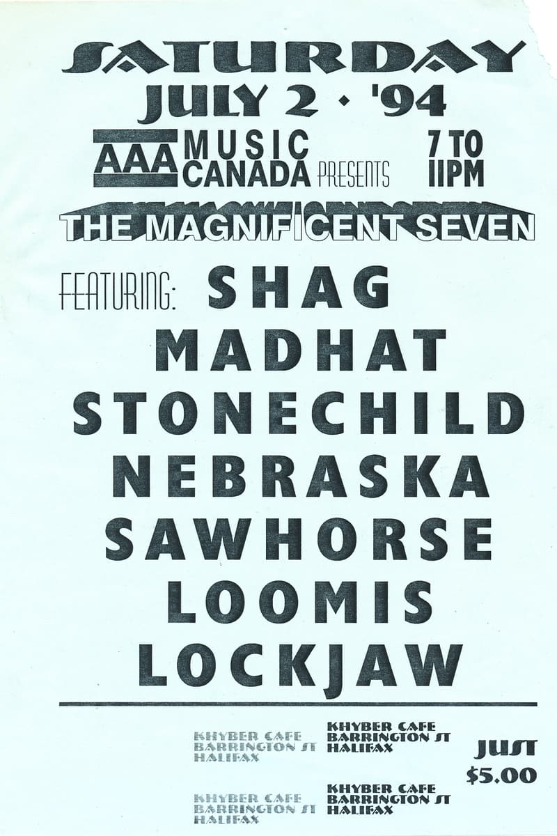 Shag, Stonechild, Lockjaw, Loomis, Madhat - at Khyber Cafe - Halifax - Jul 2, 1994