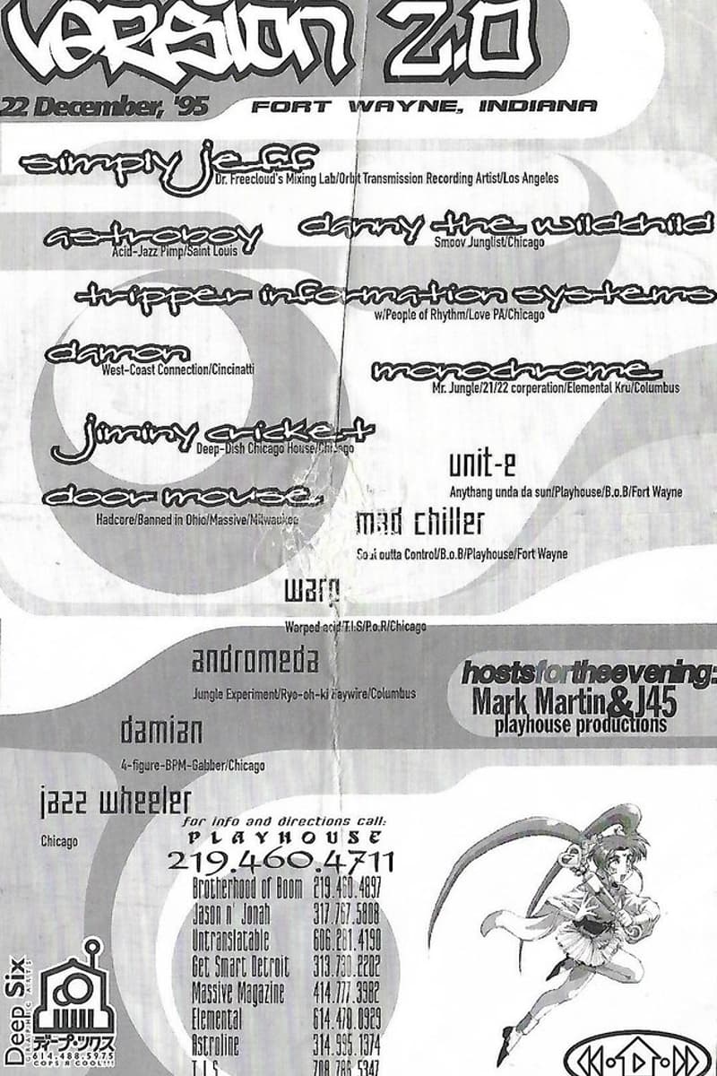 Door Mouse, Jiminy Cricket, Andromeda, Damon, Danny The Wildchild - at Playhouse - Fort Wayne, IN - Dec 22, 1995