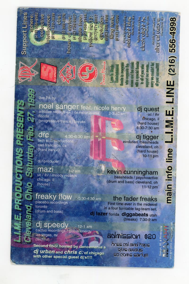 DJ Speedy, Noel Sanger feat. Nicole Henry, DJ Quest, Diggabeats, Kevin Cunningham - at L.I.M.E. LINE - Cleveland, OH - Feb 27, 1999