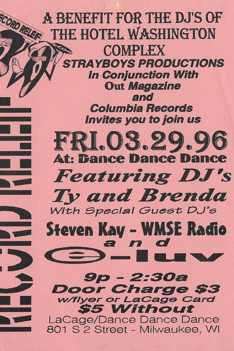 DJ Ty, Steven Kay, E-Luv, DJ Brenda - at LaCage/Dance Dance Dance - Milwaukee, WI - Mar 29, 1996