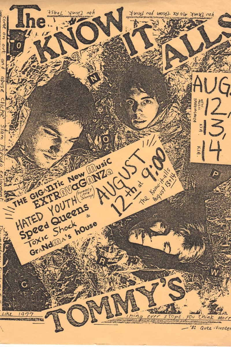 Speed Queens, Toxic Shock, Grandma's House, Hated Youth, The Know It Alls - at Tommy's - Aug 12, 1982