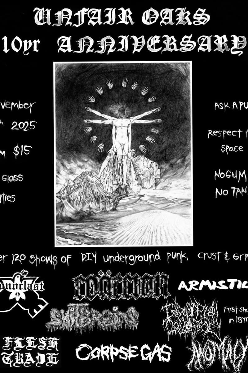 Flesh Trade, Iconoclast, Morrow, Corpse Gas, Nomaly - at Unfair Oaks - Nov 15, 2025