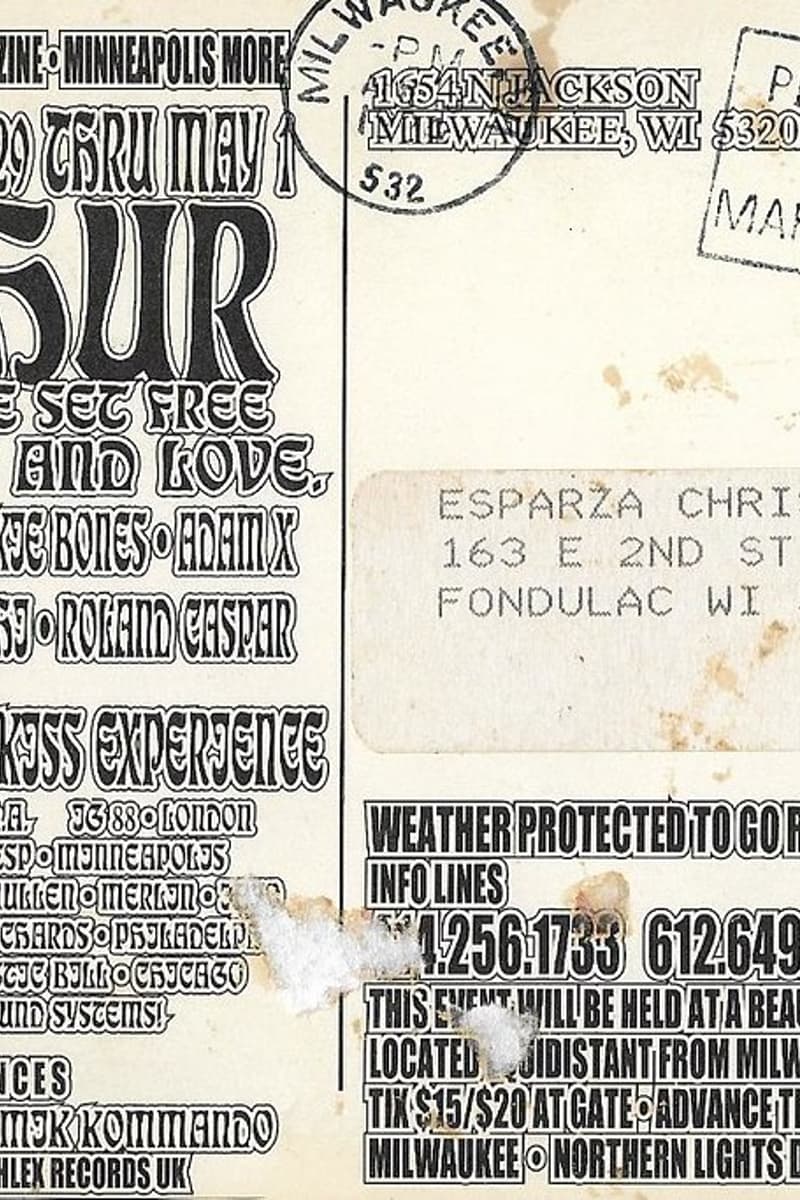 Barry Weaver (LA), Aphex Twin, Merlin, Terry Mullen, Hyperactive (Chicago) - Wisconsin (outdoor site), WI - Apr 29, 1994
