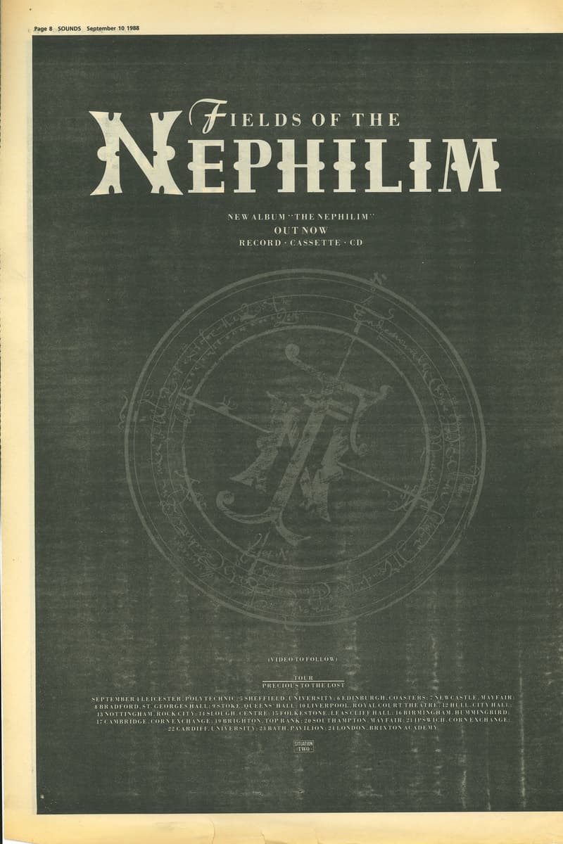 Fields of the Nephilim - at Multiple venues (tour) - Multiple UK cities