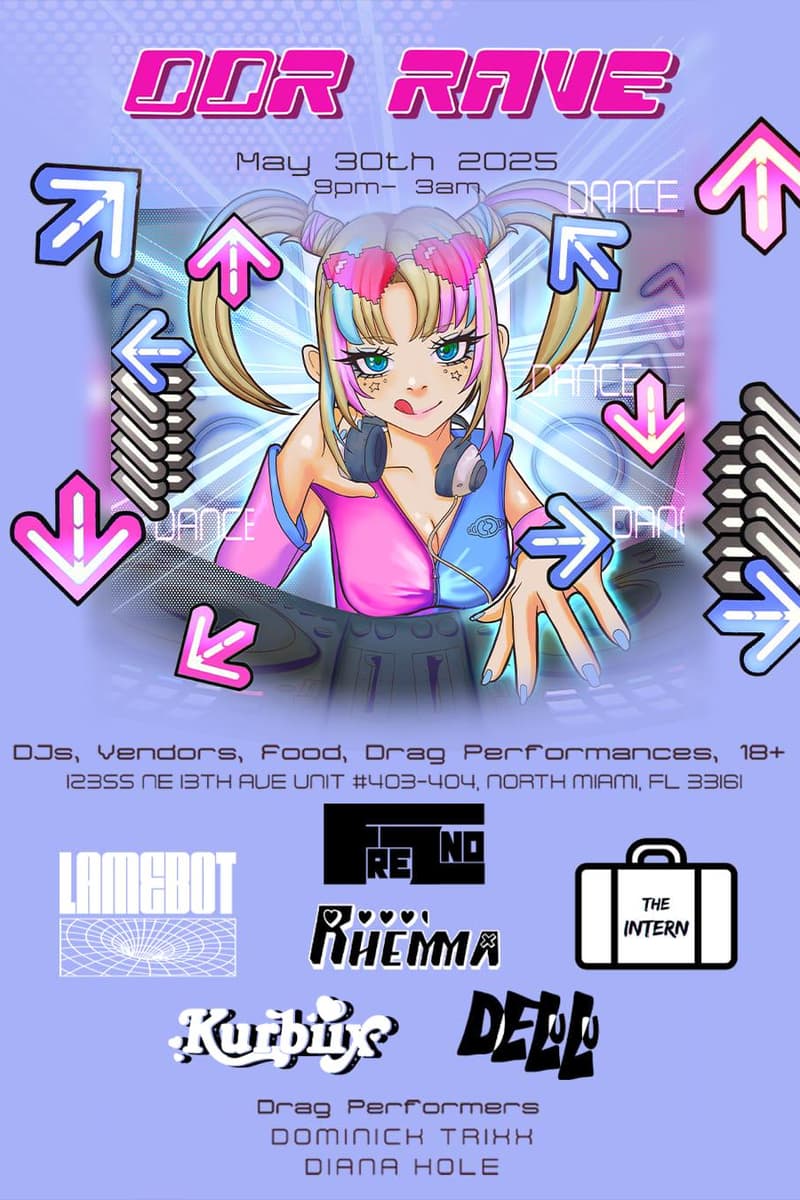 LAMEBOT, DELLO, THE INTERN, Kurbius, FRESNO - at DDR RAVE - North Miami, FL - May 30, 2025