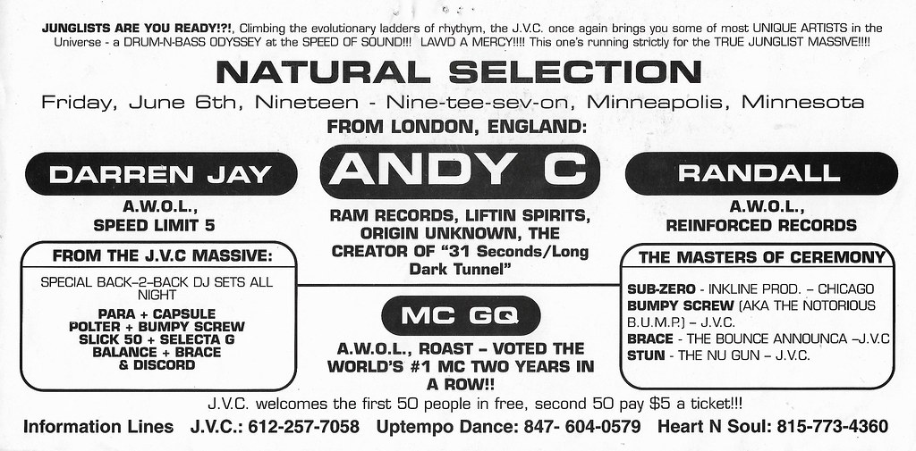 Bumpy Screw (AKA The Notorious B.U.M.P.), Balance, Darren Jay, Selecta G, Mc GQ - Minneapolis, MN - Jun 6, 1997