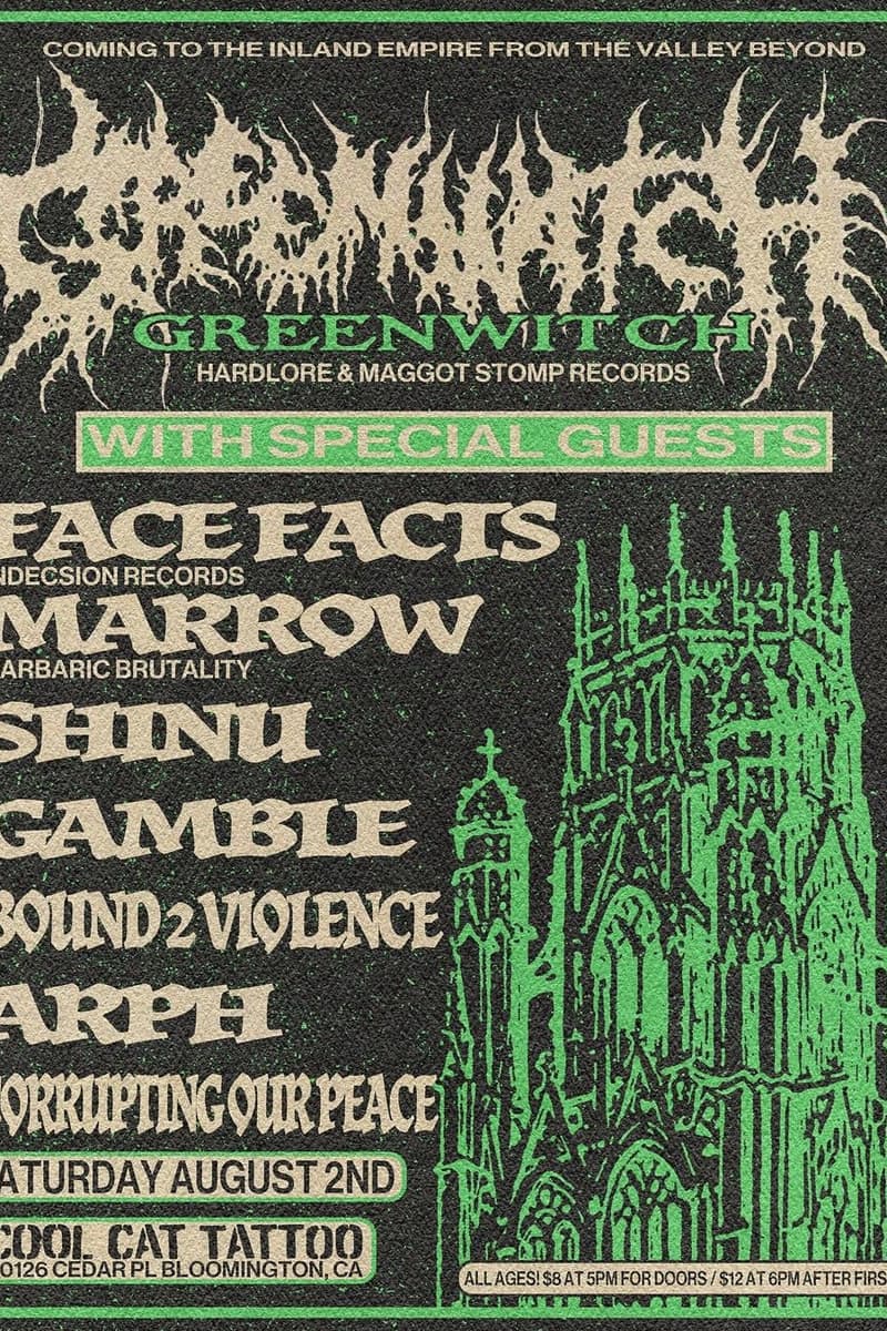 Gamble, Arph, Bound 2 Violence, Marrow, Shinu - at Cool Cat Tattoo - Bloomington, CA - Aug 2, 2025