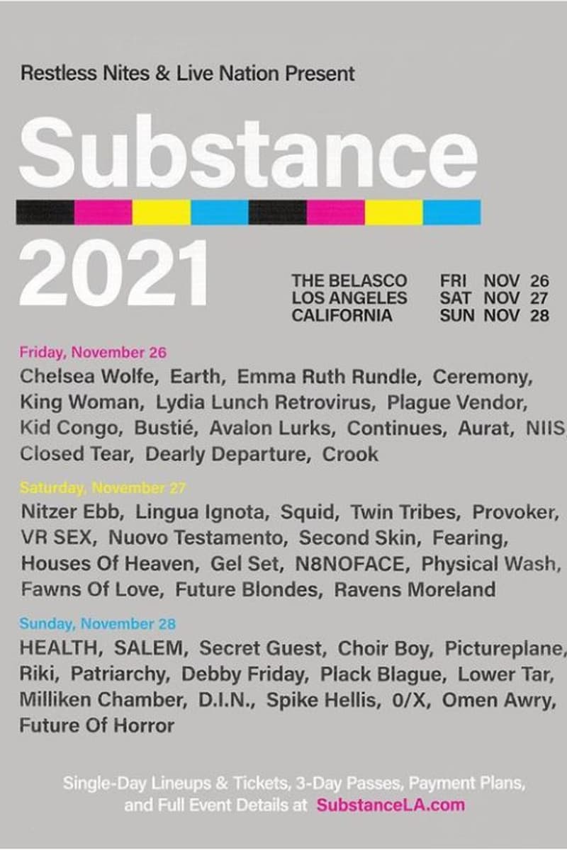 SALEM, NIIS, Lingua Ignota, Fawns Of Love, Chelsea Wolfe - Los Angeles, CA - Nov 26, 2021