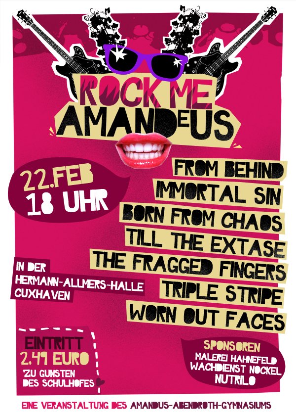 Triple Stripe, Worn Out Faces, The Fragged Fingers, Born From Chaos, Immortal Sin - at Hermann-Allmers-Halle - Cuxhaven - Feb 22, 2013