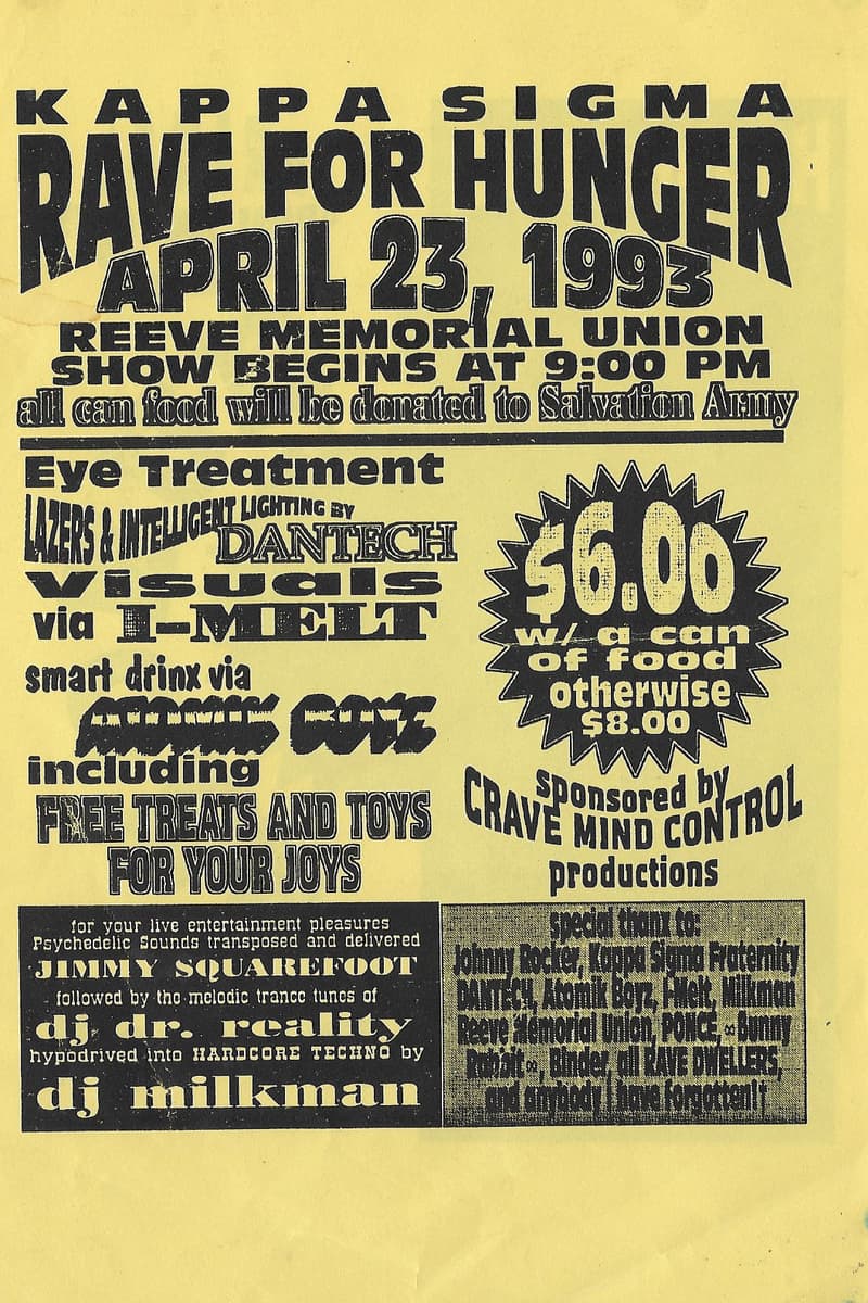 Jimmy Squarefoot, DJ Dr. Reality, DJ Milkman - at Reeve Memorial Union - Apr 23, 1993