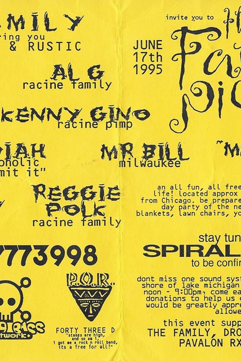 ALG, Reggie Polk, Tron, Mr Bill, Jedidiah - at Outdoor location near Lake Michigan - Racine, WI - Jun 17, 1995