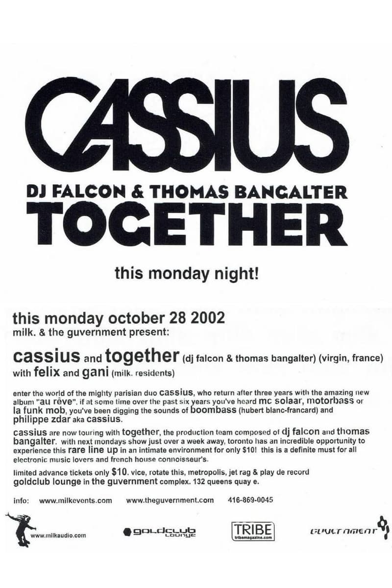 Gani, DJ Falcon, Thomas Bangalter, Felix, Cassius - at Goldclub Lounge / The Government - Toronto - Oct 28, 2002