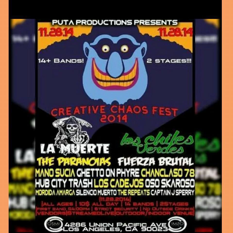The Paranoias, Captain J Sperry, Silencio Muerto, Mano Sucia, Los Cadejos - at OSMI / IM2O - Los Angeles, CA - Nov 28, 2014