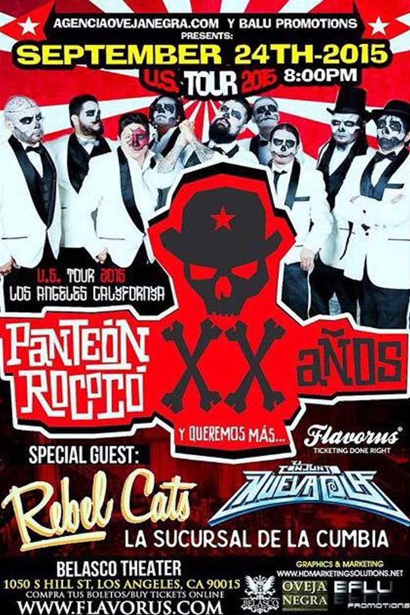 Rebel Cats, Panteón Rococó, Terribles Nueva Ola - at Belasco Theater - Los Angeles, CA - Sep 24, 2015