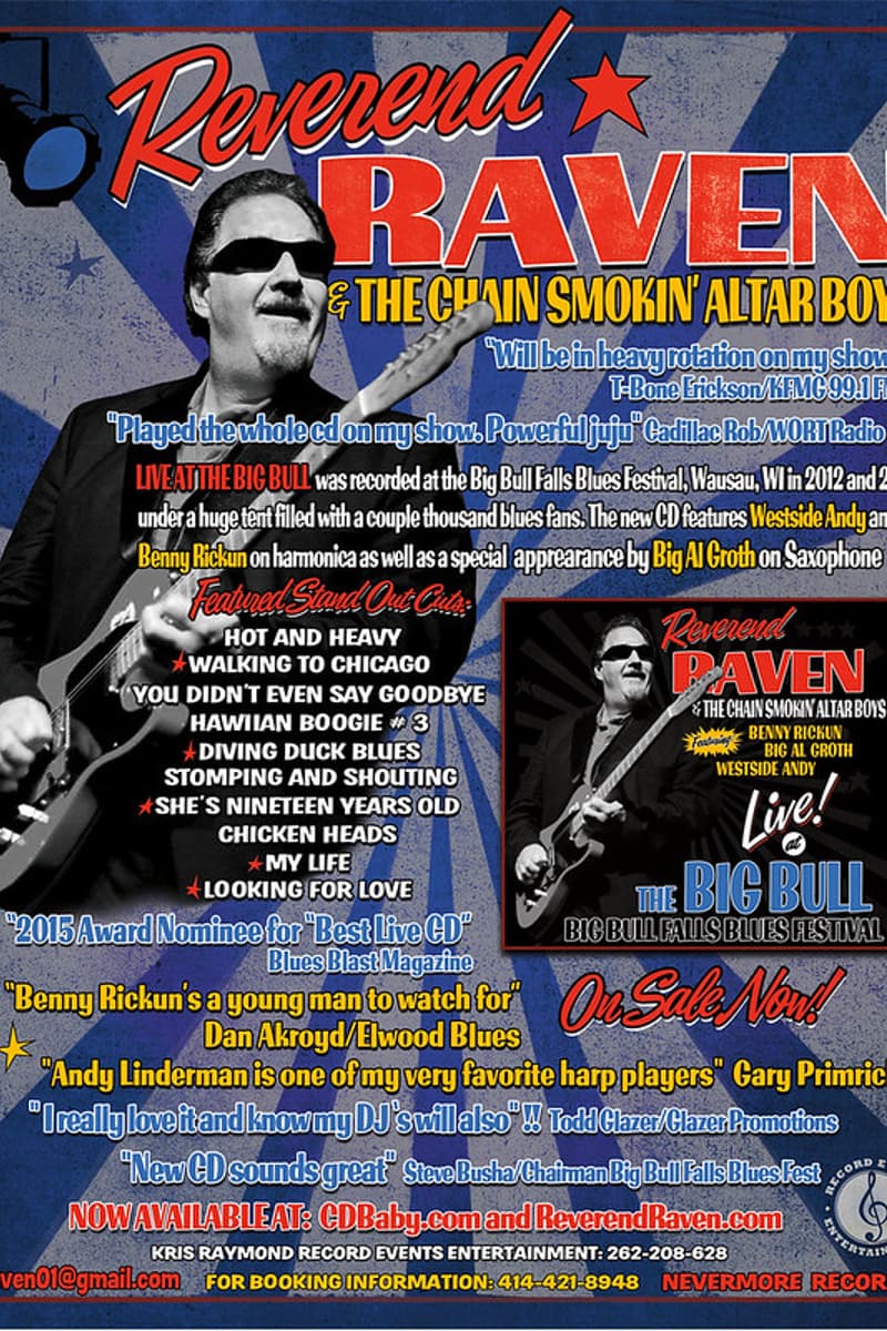 Westside Andy, Big Al Groth, Reverend Raven & The Chain Smokin' Altar Boys, Benny Rickun - at The Big Bull / Big Bull Falls Blues Festival - Wausau, WI
