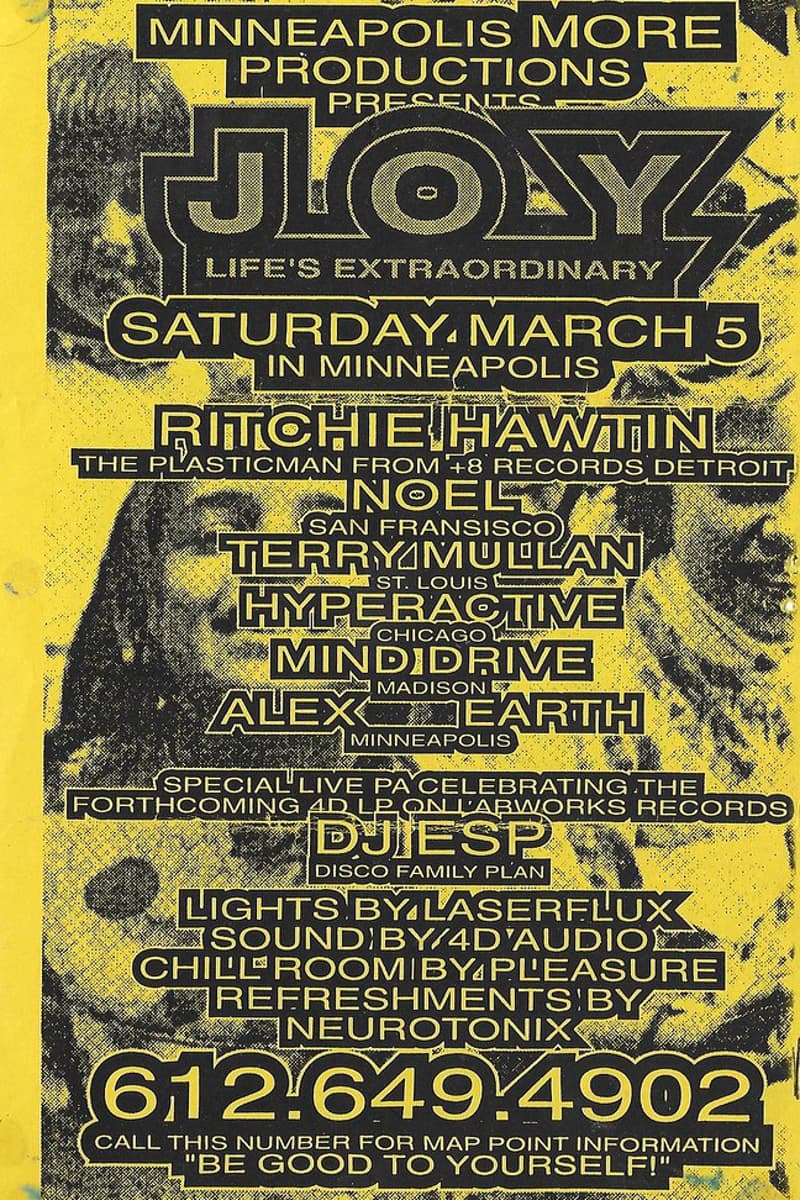 Terry Mullan, NOEL, Alex Earth, Mindidrive, Ritchie Hawtin - Minneapolis, MN - Mar 5, 1994