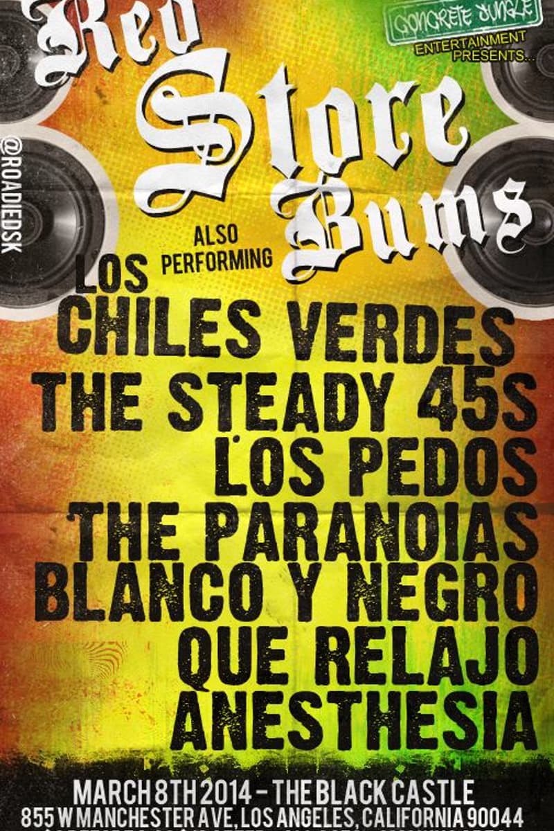 The Paranoias, Que Relajo, Blanco Y Negro, Red Store Bums, The Steady 45s - at The Black Castle - Los Angeles, CA - Mar 8, 2014