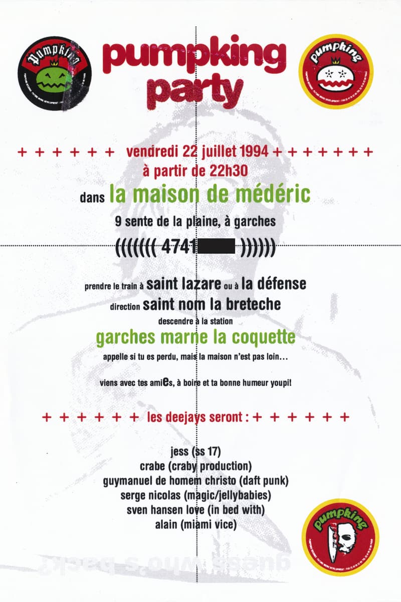 crabe (craby production), jess (ss 17), guymanuel de homem christo (daft punk), alain (miami vice), sven hansen love (in bed with) - at la maison de médéric - Garches - Jul 22, 1994