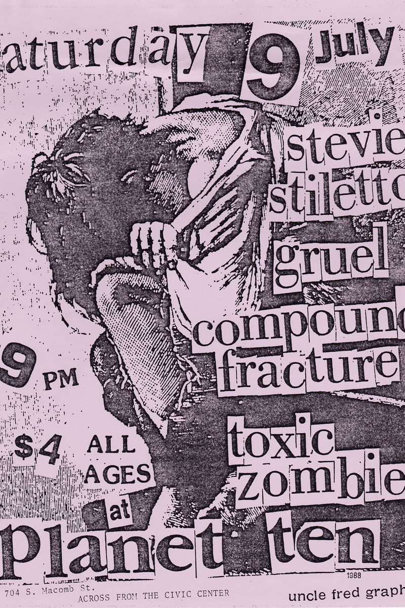 Compound Fracture, Stevie Stiletto, Toxic Zombies, Gruel - at Planet Ten - Tallahassee, FL - Jul 9, 1988