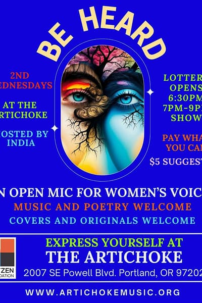 Be Heard - An Open Mic for Women's Voices May 13, 2026 Portland