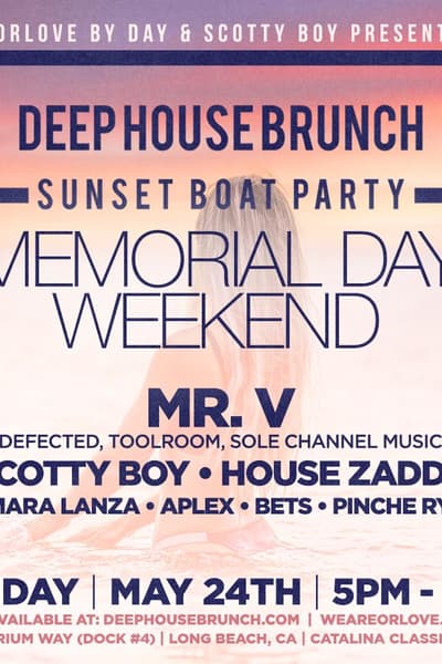 Deep House Brunch BOAT PARTY ft. Mr. V [Memorial Day Sunday]