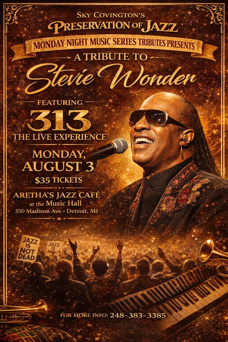 A Tribute to Stevie Wonder Featuring 313 The Live Experience - Detroit, MI - Aug 3, 2026