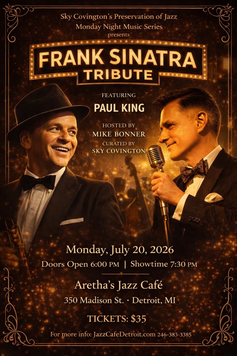 A Frank Sinatra Tribute Featuring Paul King - Detroit, MI - Jul 20, 2026