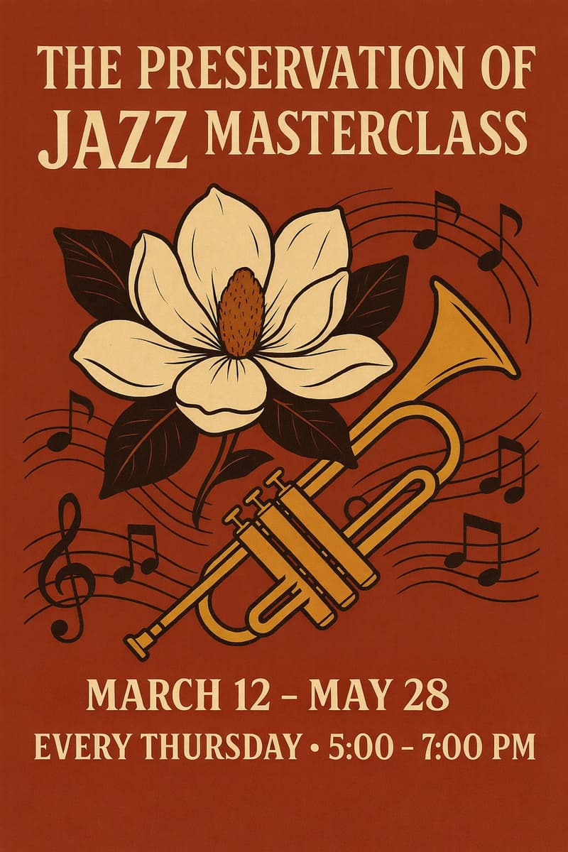 Sky Covington's Jazz Masterclass will continue March 12th - May 28th - Hamtramck, MI - May 7, 2026