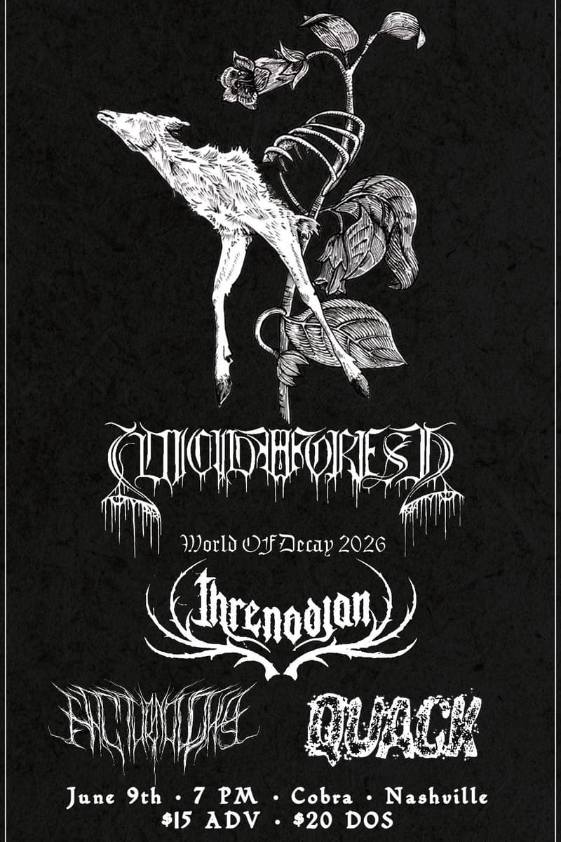 Venue: Threnodian | Suicide Forest | Nocturnal Pulse | Quack - Nashville, TN - Jun 9, 2026